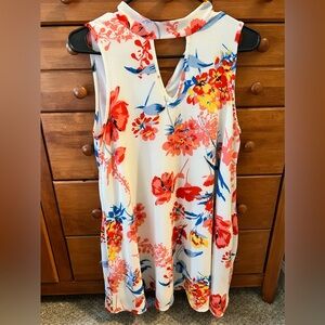 White Flowy Flower Halter Dress